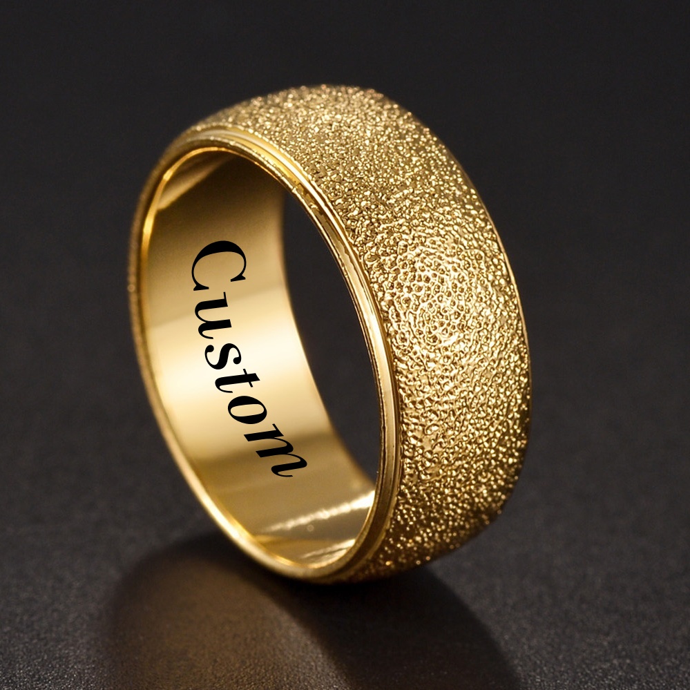 Coupling 8Mm - Cincin Wanita Tembaga Berlapis Emas 8mm