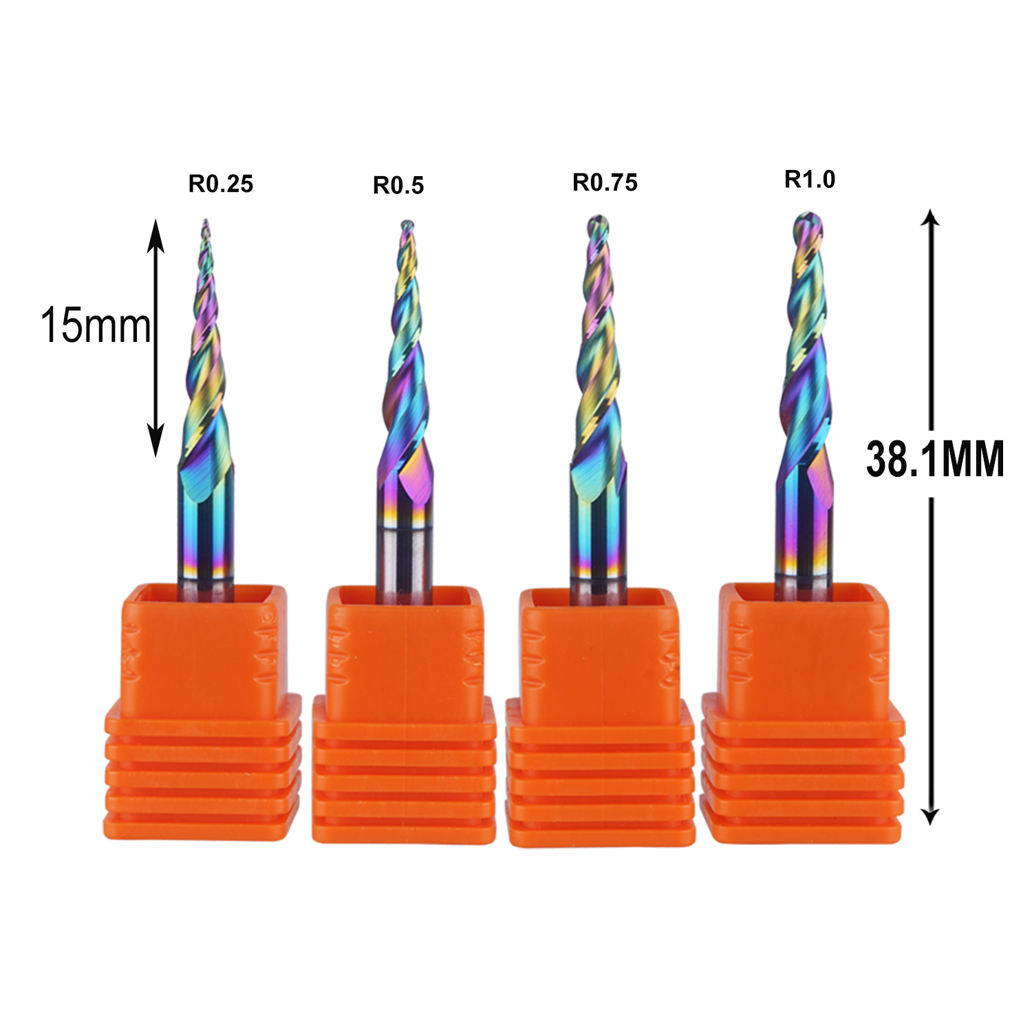 End Mill Set - DREANIQUE 4 Buah/Set 2 Flutes Ball
