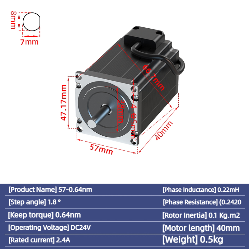 Motor Stepper Nema 23 40mm 2.4 - Nema23 Stepper ulasan dan harga
